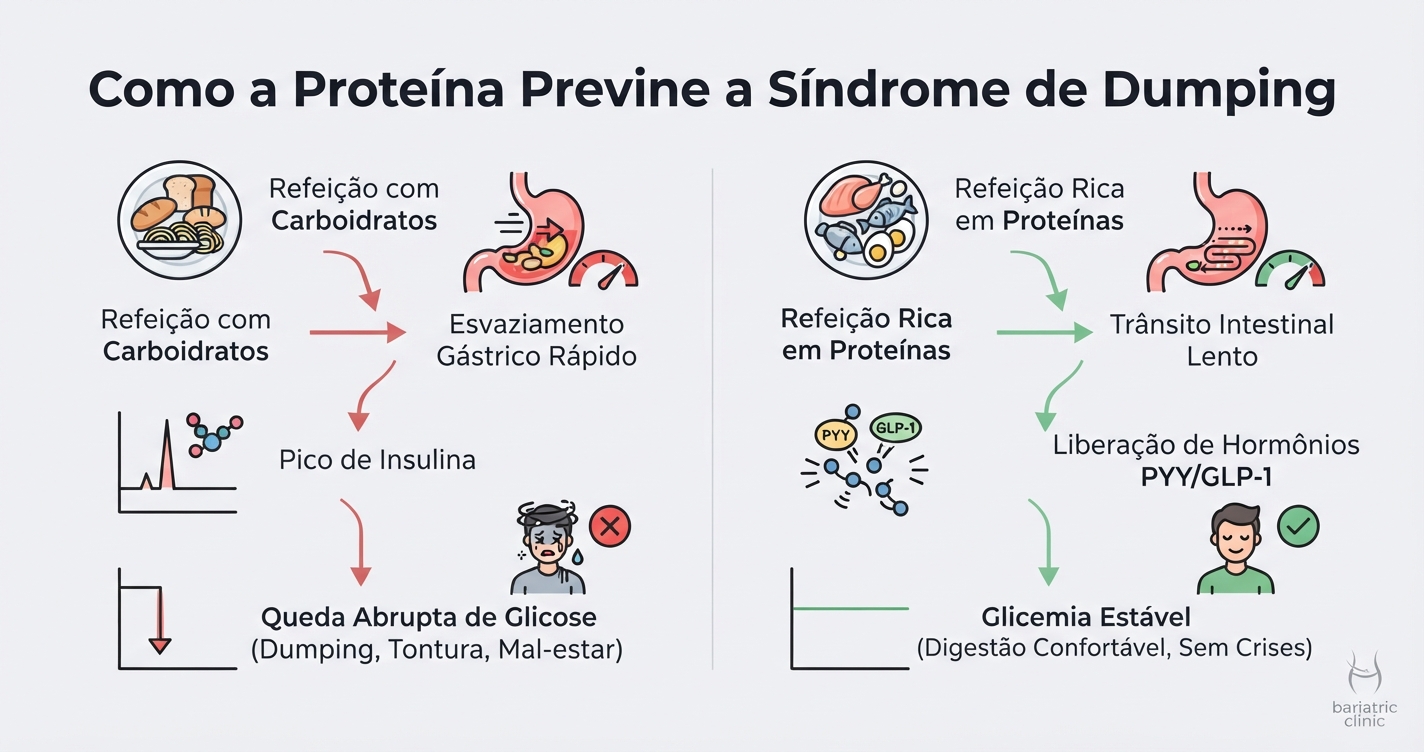 Síndrome de Dumping: Como as Escolhas Proteicas Protegem o Paciente Bariátrico de Crises Pós-Prandiais