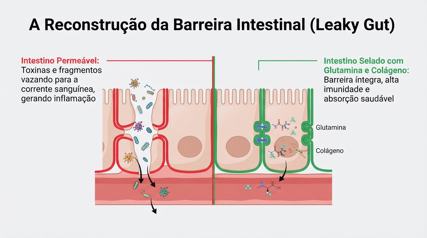 A Barreira Rompida: Como a Sinergia entre Aminoácidos Funcionais Reverte a Síndrome do Intestino Permeável