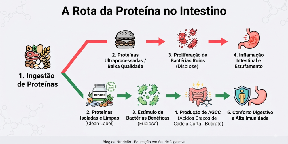 O Segundo Cérebro Como a Escolha da sua Proteína Impacta Diretamente a sua Microbiota Intestinal